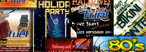 Fuel event flyers collage