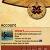 MediaWars account page screen